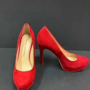 Chinese Laundry Faux Suede Platform Pumps - Lollipop Red, size 9